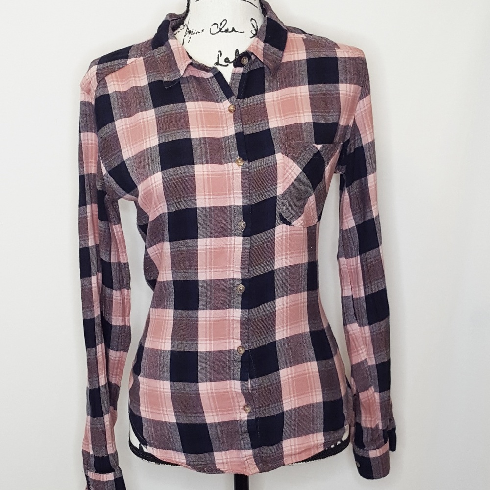 Ambiance | Long Sleeve Plaid Shirt | Size L